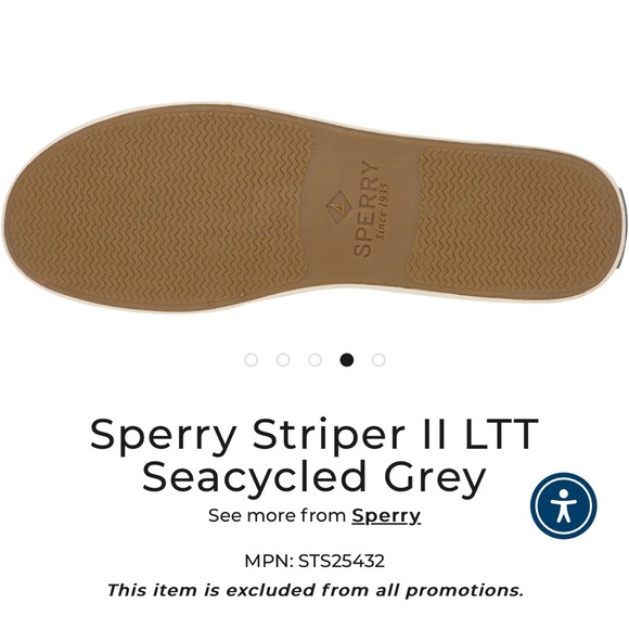 Sperry Shoes Men's size 13 Striper 2 SeaCycled Grey Boatshoes Lace Up Gray Water - Picture 3 of 9